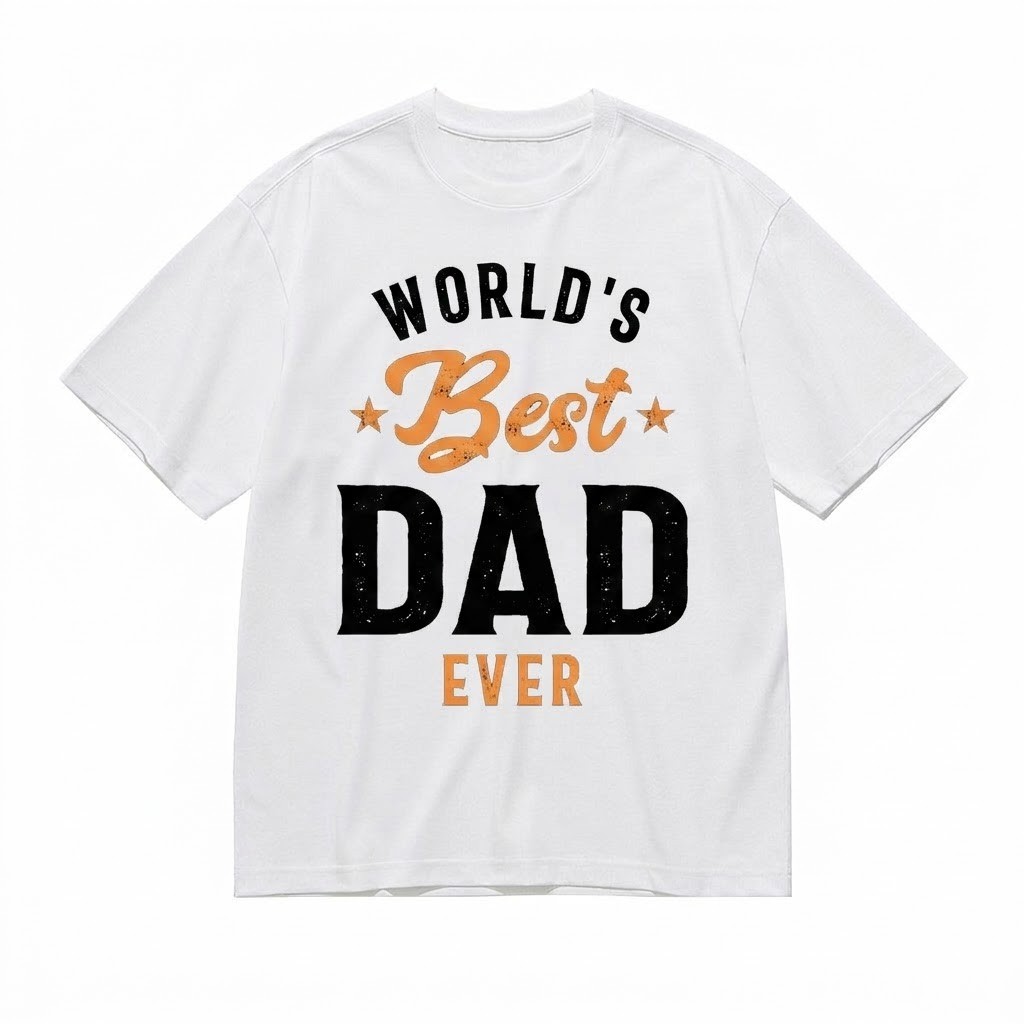 World’s Best Dad Ever T-Shirt Father’s Day Gift for Dad Vintage Graphic Tee Men