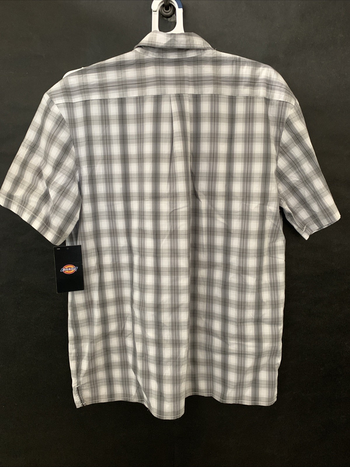 PICK SIZE – Dickies P420013 Mens WHITE/ LIGHT GRAY Woven Plaid Poplin T-Shirt