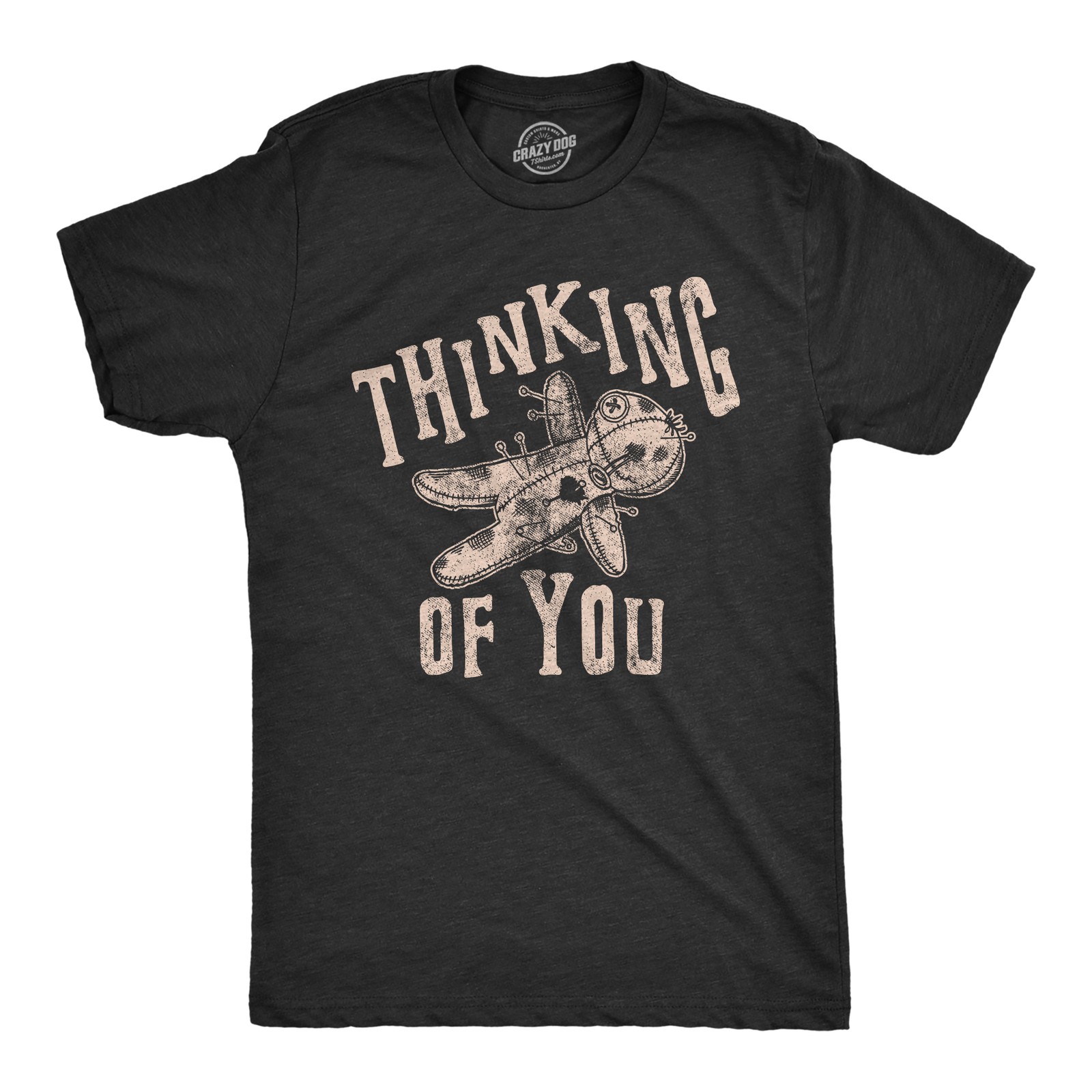 Mens Thinking Of You T Shirt Funny Voodoo Doll Graphic Novelty Tee