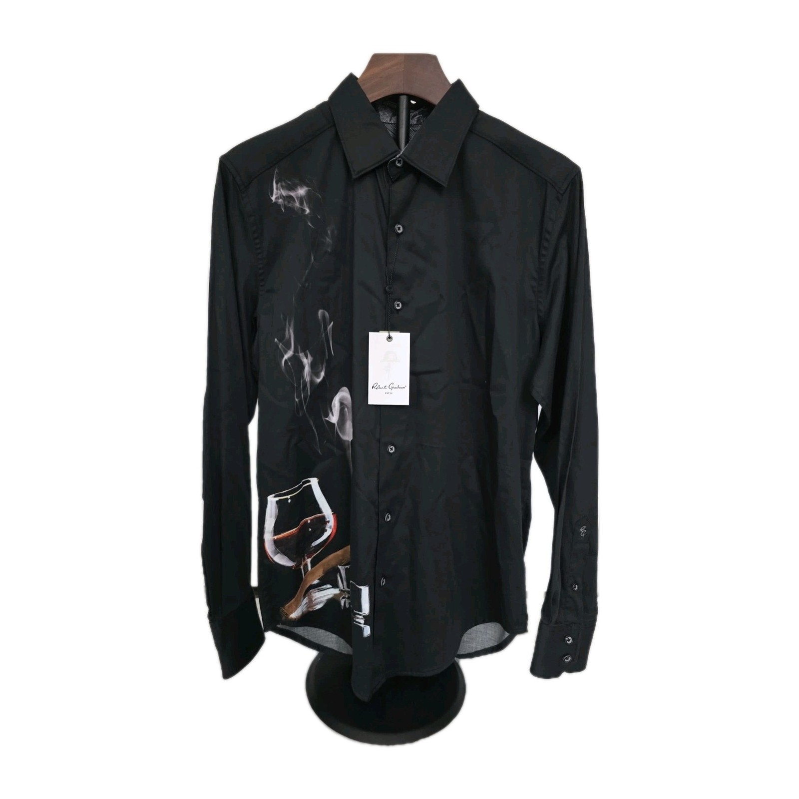 Robert Graham MAN CAVE Cigar & Cognac $278 Small NWT Classic Fit Wearable Art