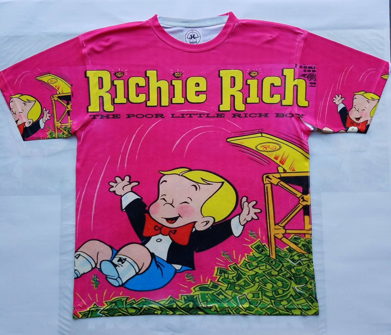 Richie Rich Sublimated T Shirt cartoon 70s 80s 90s funny pop culture