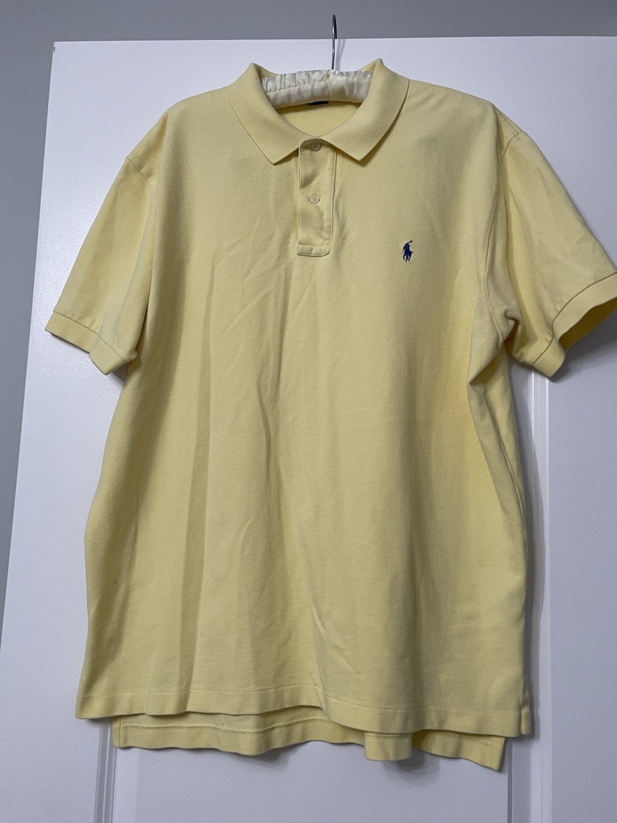 Men’s Polo by Ralph Lauren Short Sleeve Polo Shirt Yellow 100% Cotton Size XL