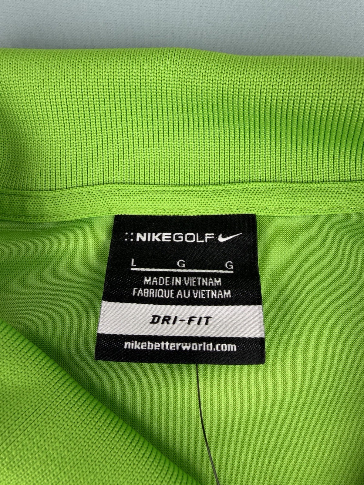 NWT Nike Golf Dri‑FIT Neon Green Polo Seahawks & Bud Light NFL Logo Shirt Sz L