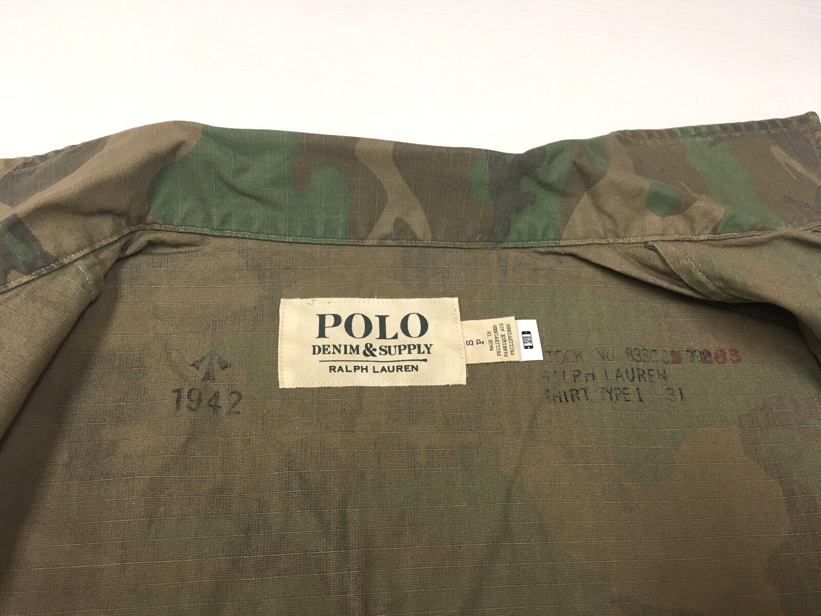 Polo Ralph Lauren Military Army Camo Officer Soldier Camp Overshirt Shirt Jacket