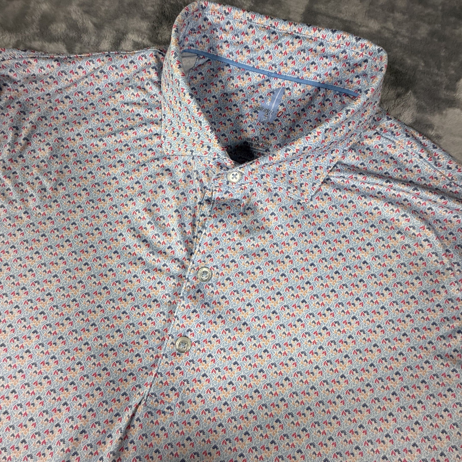 Johnnie O Shirt Men’s Large Malibu Forbes Featherweight Stretch UV Wicking Golf