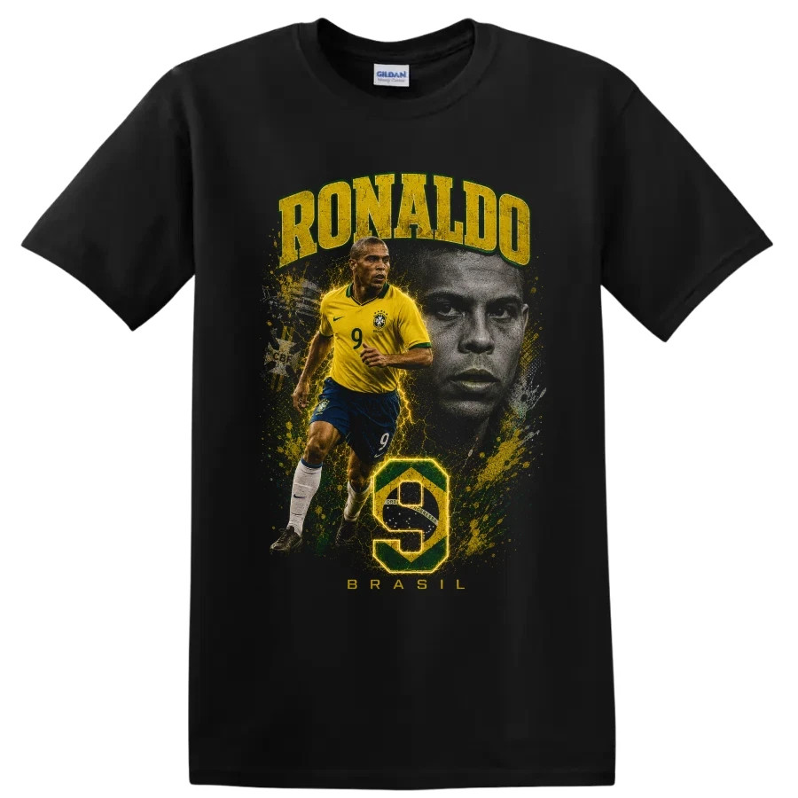 Ronaldo Nazario Brazil Soccer Legend T Shirt Vintage Player Graphic Tee