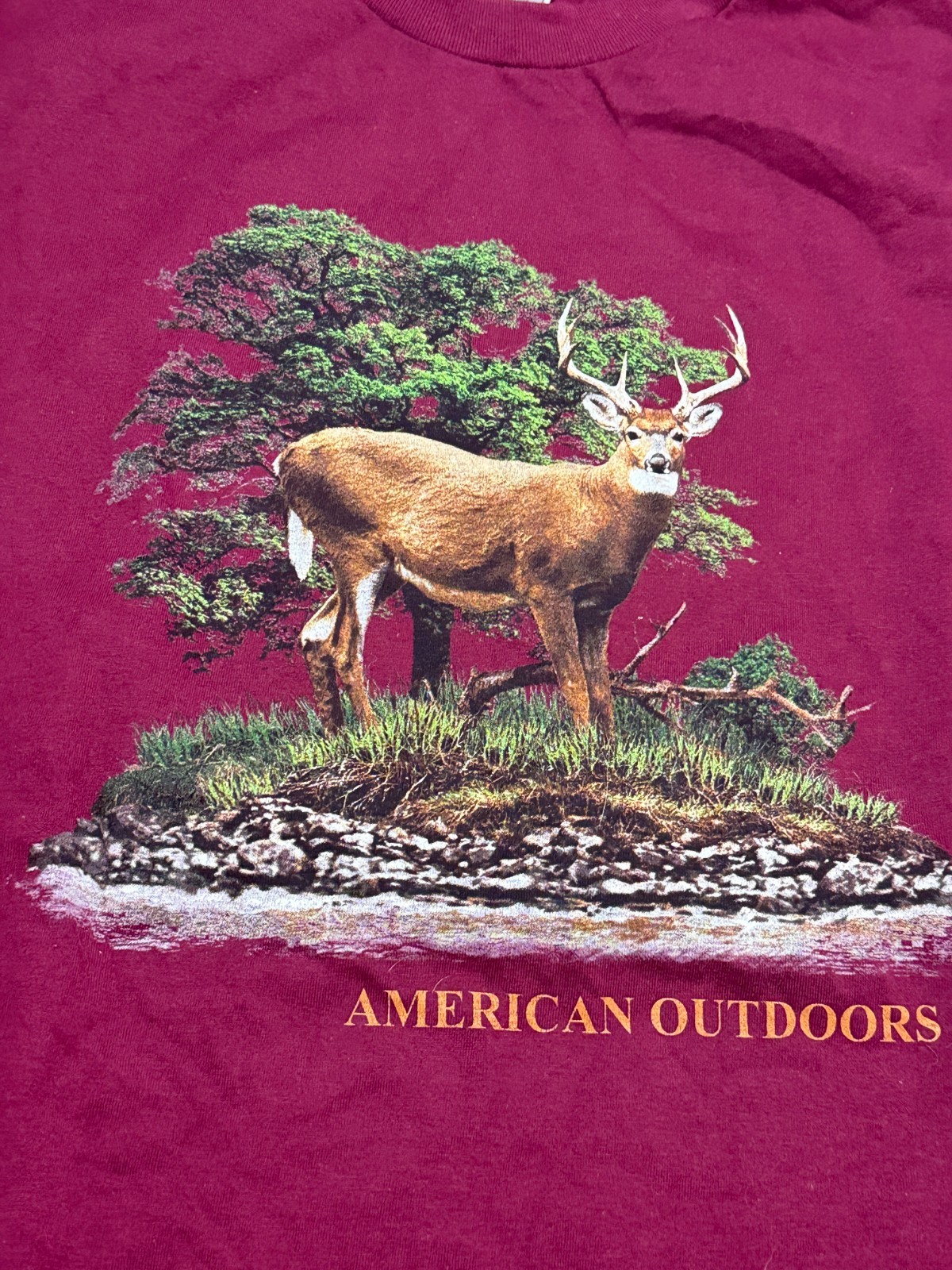 Alstyle Apparel & Activewear Shirts Men’s Size 4XL Maroon American Outdoors Deer