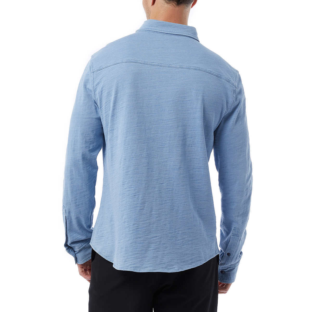 32 Degrees Men’s Long Sleeve Button Down Shirt, Knit Fabrication, Relaxed Fit