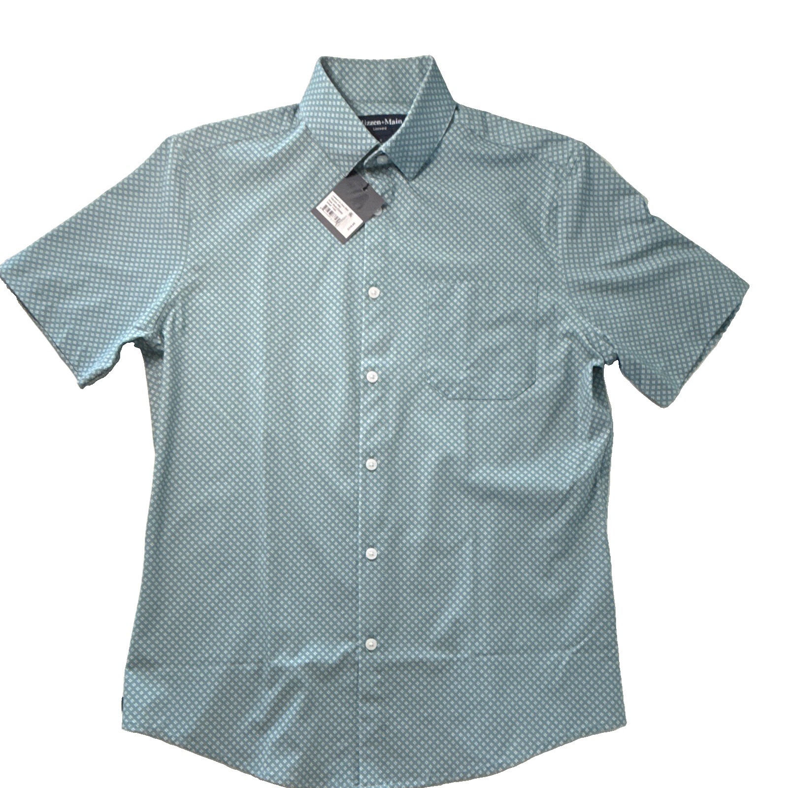 NWT Mizzen+Main Leeward SS Dress Shirt Small Trim Pale Blue Clover $118