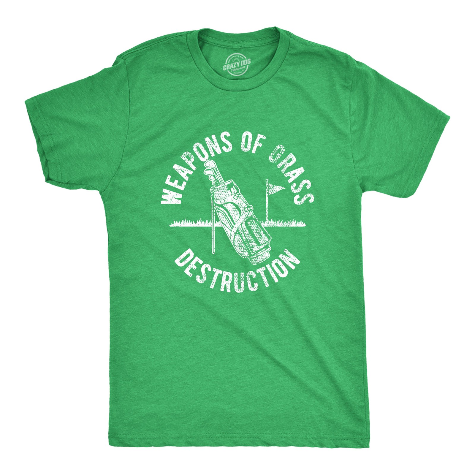 Mens Weapons Of Grass Destruction T Shirt Funny Golf Clubs Sarcastic Tee