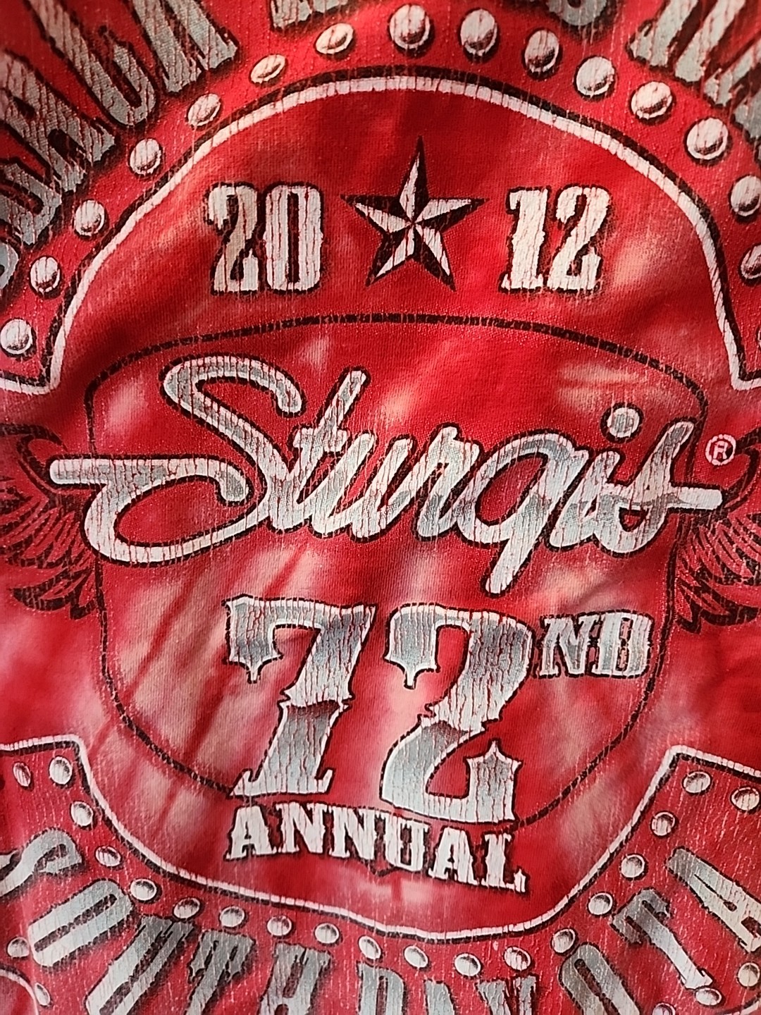Red Tie Dye Black Hills Rally 2012 Sturgis 72nd Annual South Dakota