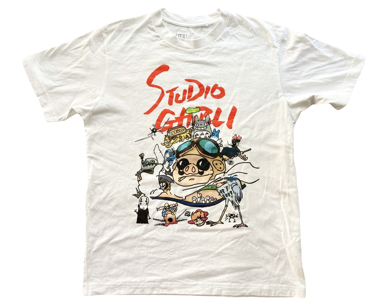 Uniqlo Studio Ghibli UT Porco Rosso Ponyo Kiki totoro Spirit XS White T-Shirt