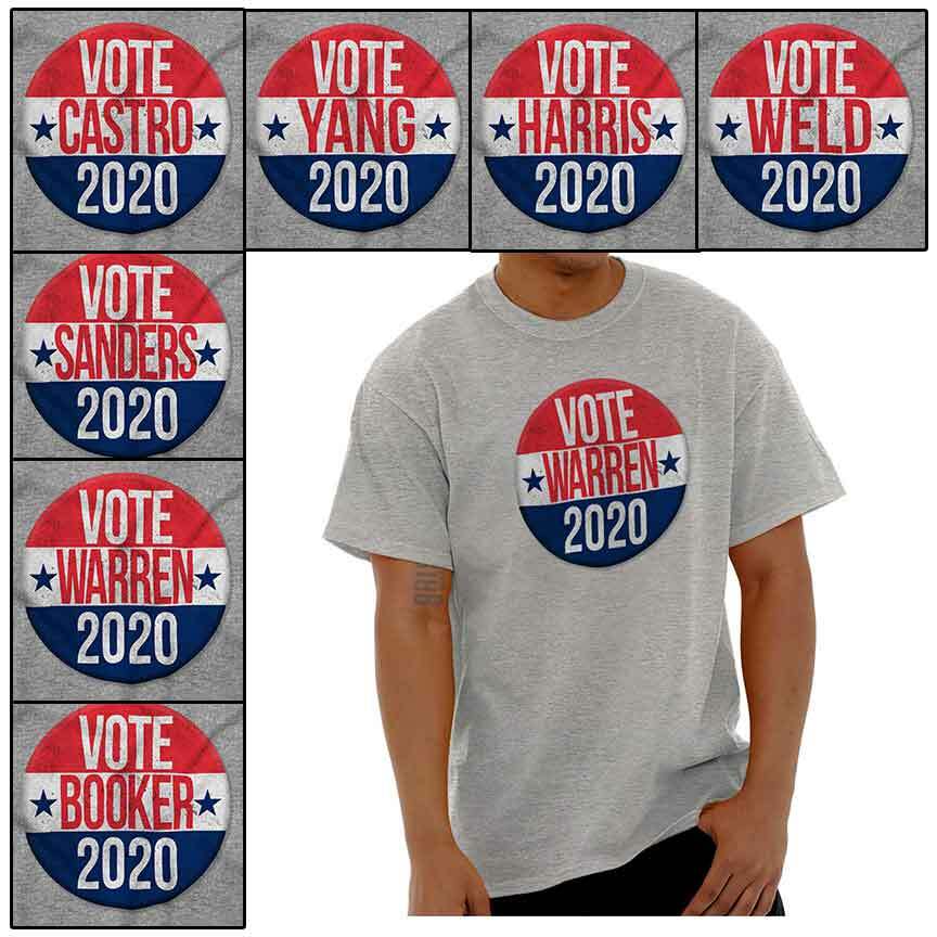 Vote Burgum President Democrat USA Button Womens or Mens Crewneck T Shirt Tee