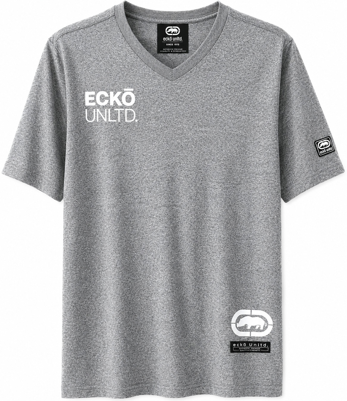 Ecko Unltd. Summer/Spring V-Neck T-Shirt- Grey Marled-New with Tag-Size (S-XL)