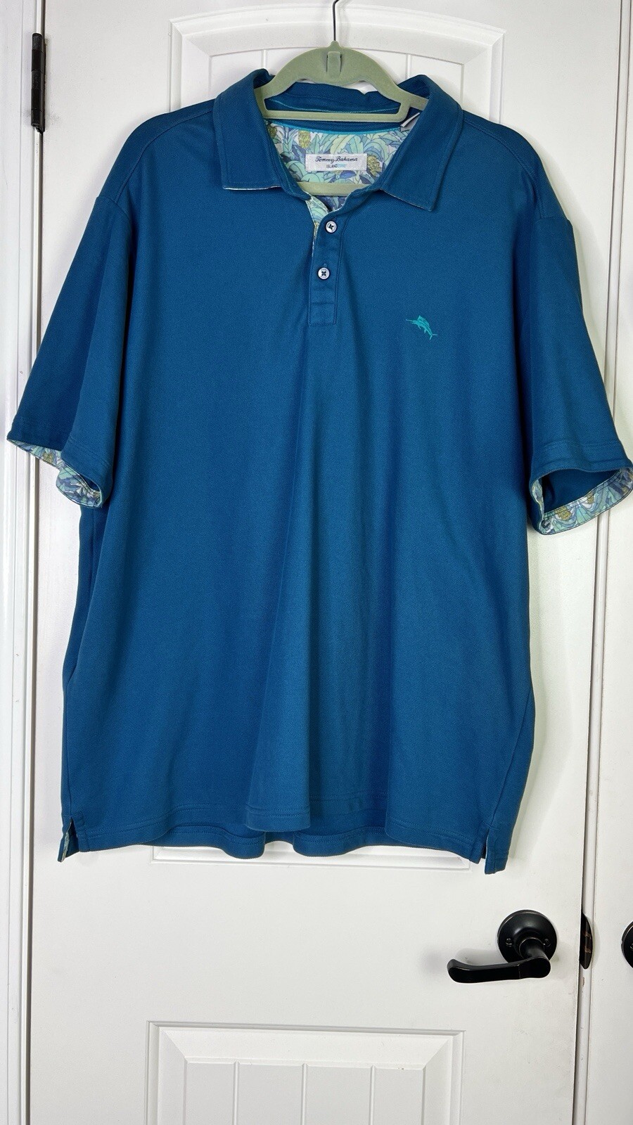 Tommy Bahama Island Zone Polo Shirt Mens XXL Casual Supima Cottton Teal Dad