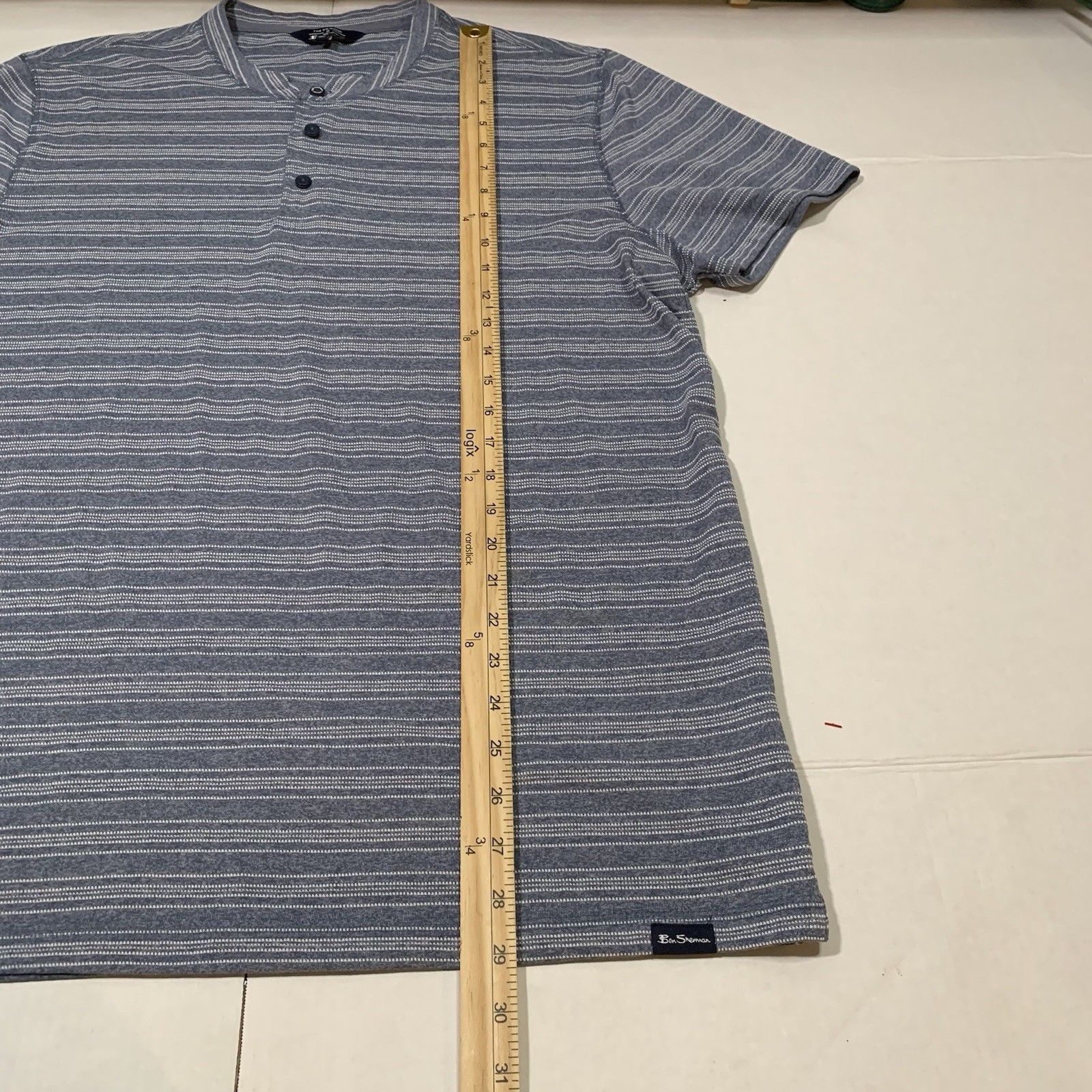 Ben Sherman Poly Blend Short Sleeve Henley Medium Retail $69 Size XL