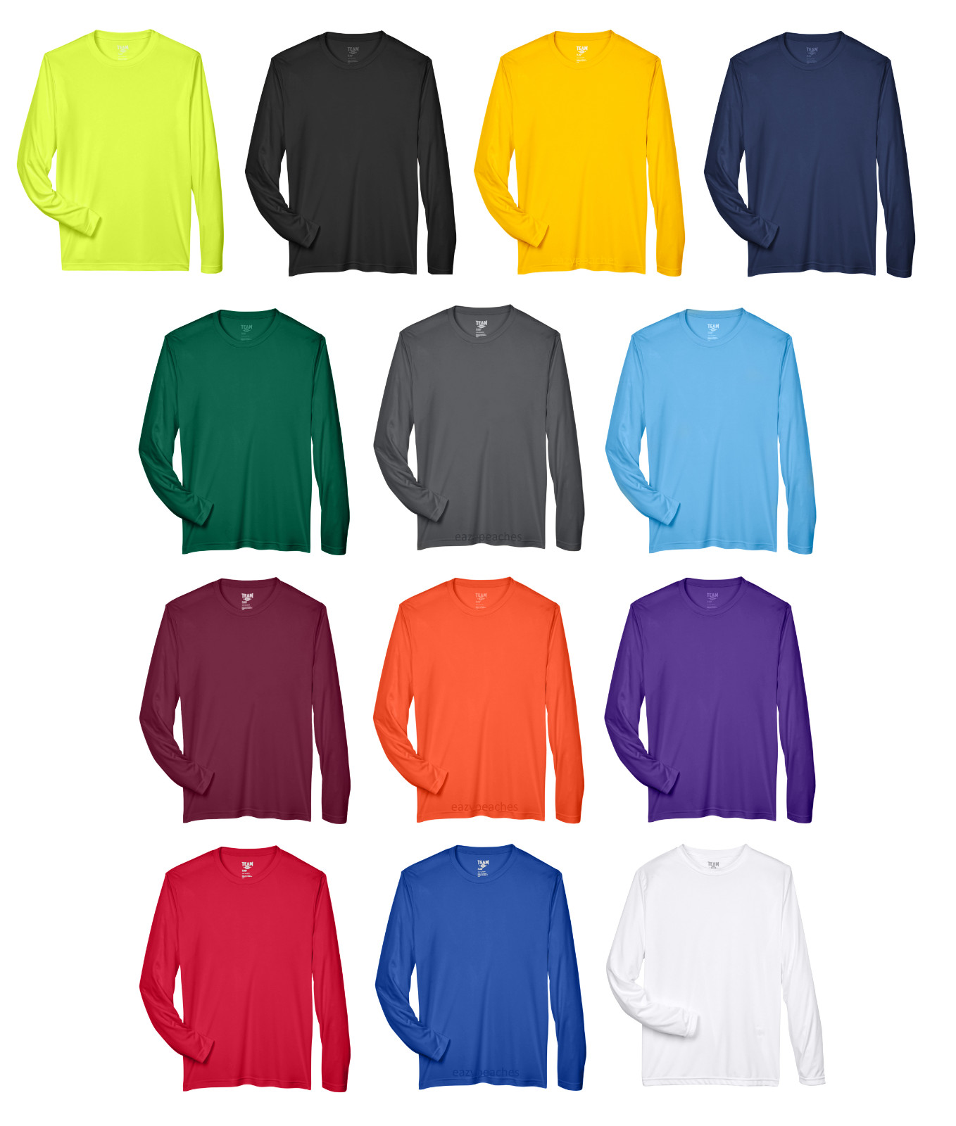 Team 365 Mens Long Sleeve T-Shirt Dri-Fit Performance Workout UV Protection