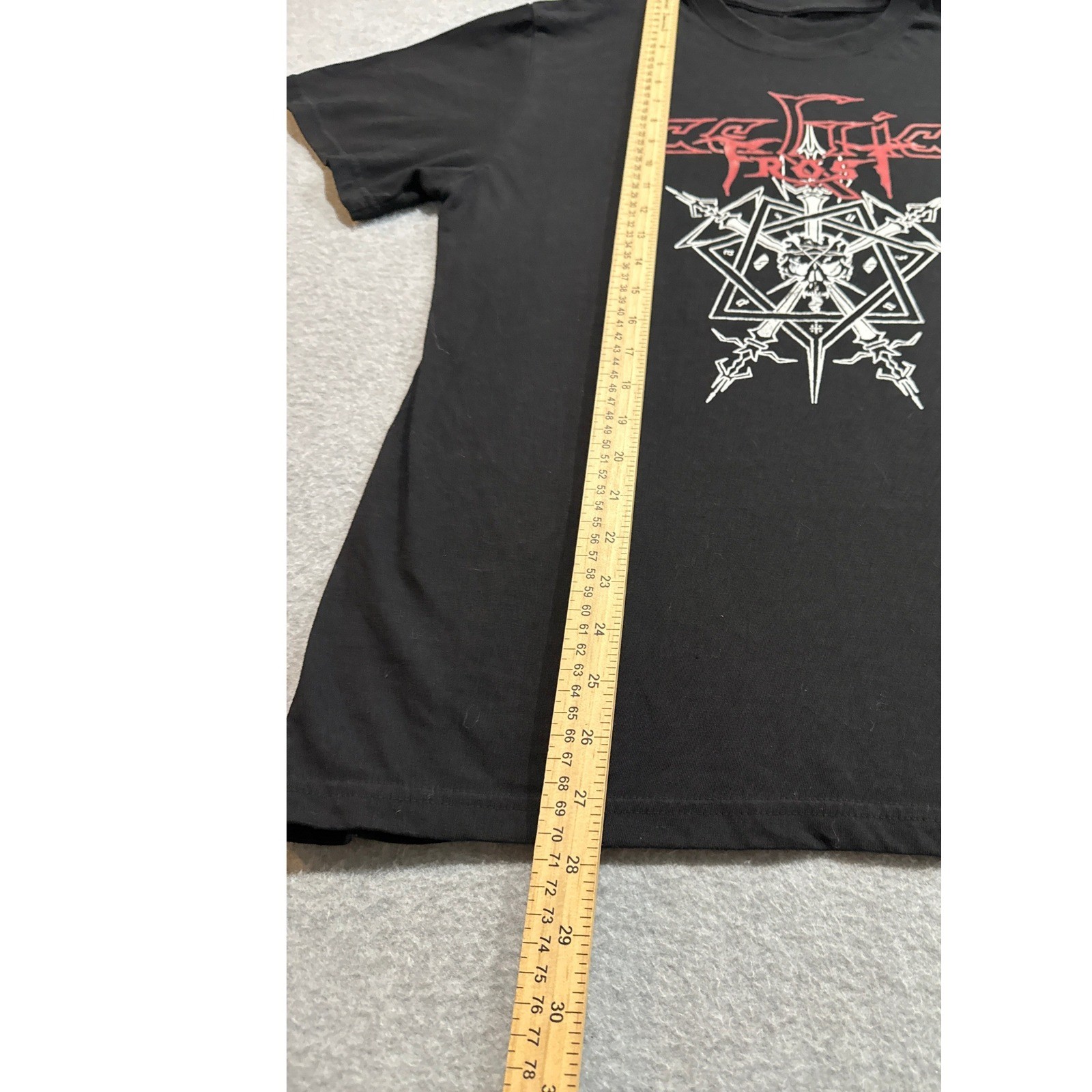 Celtic Frost Men Black T-Shirt Band Logo Occult Skull Short Sleeve Lightweight L