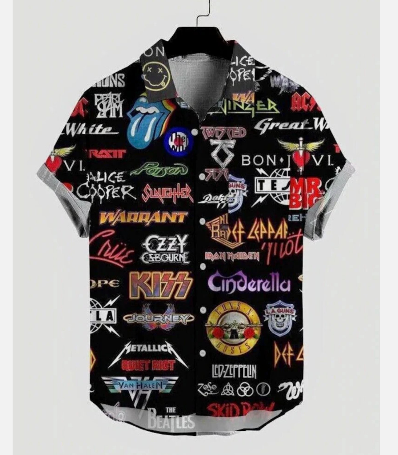 80s Rock Band Hawaiian Shirt, retro throwback music shirt, vintage