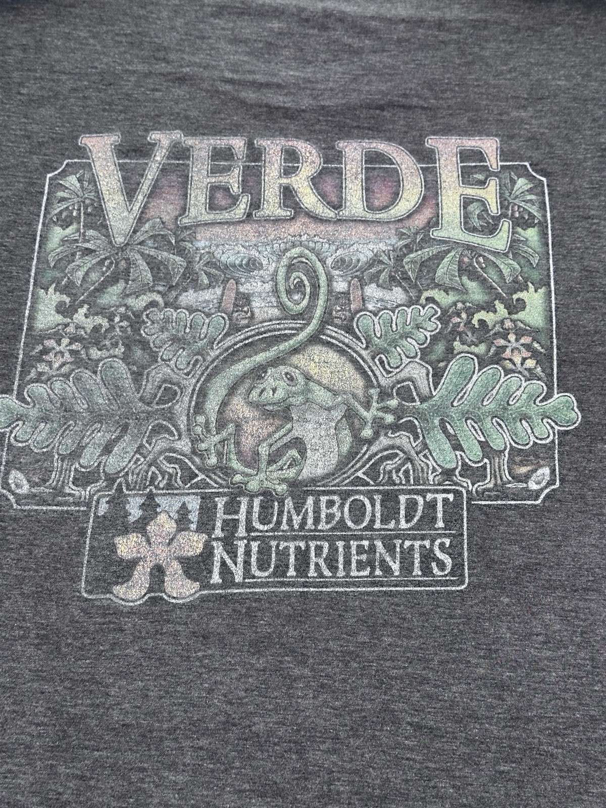 Humboldt Nutrients Epic “Verde” Graphic Gray T-Shirt Mens L Soft (Some Pinholes)