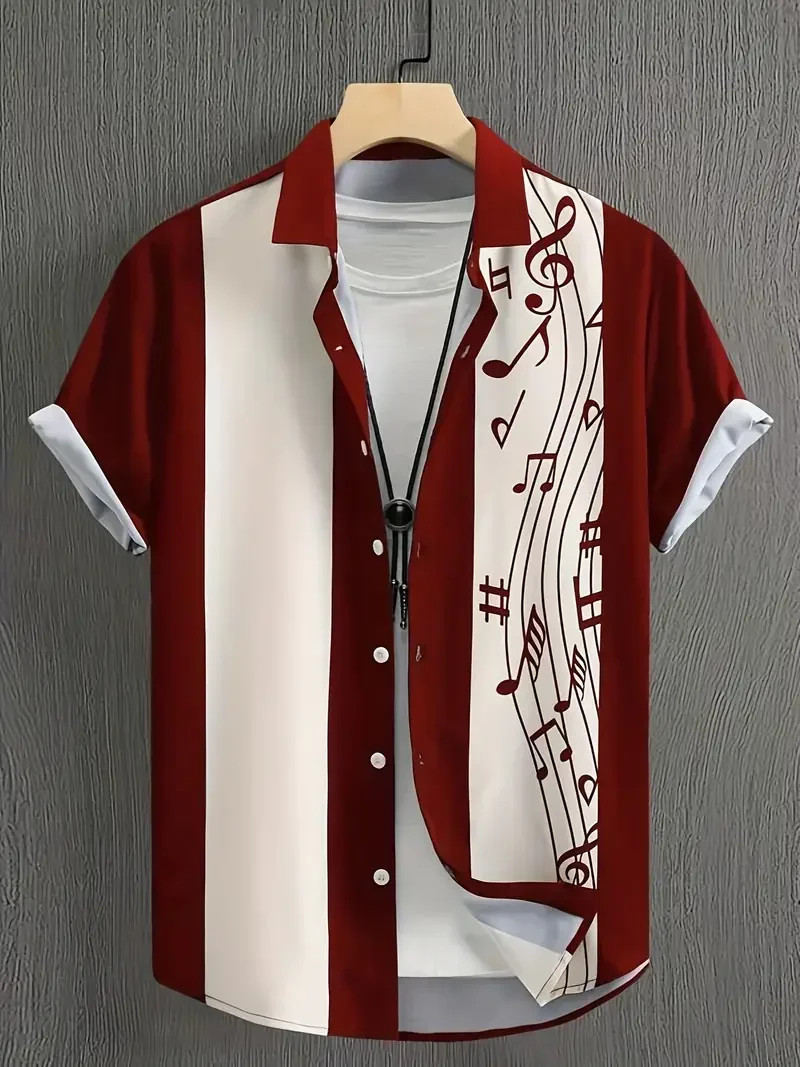Button Down Shirt Men Summer Hawaiian Vintage Floral Mens Short Sleeve Shirt