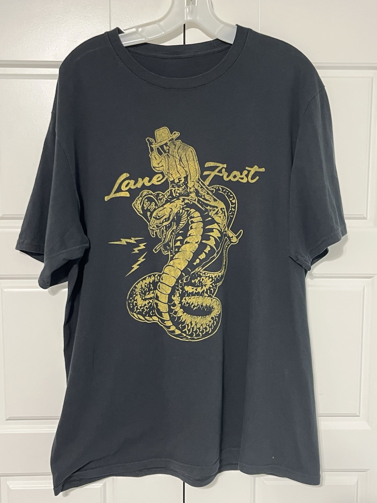 Lane Frost Shirt Men’s XL Black Riding The Cobra Graphic Tee Bull Riding