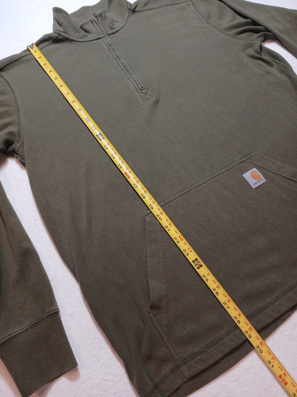 Carhartt Thermal Shirt Men’s Extra Large Green 1/2 Zip Pullover 104428 G72*