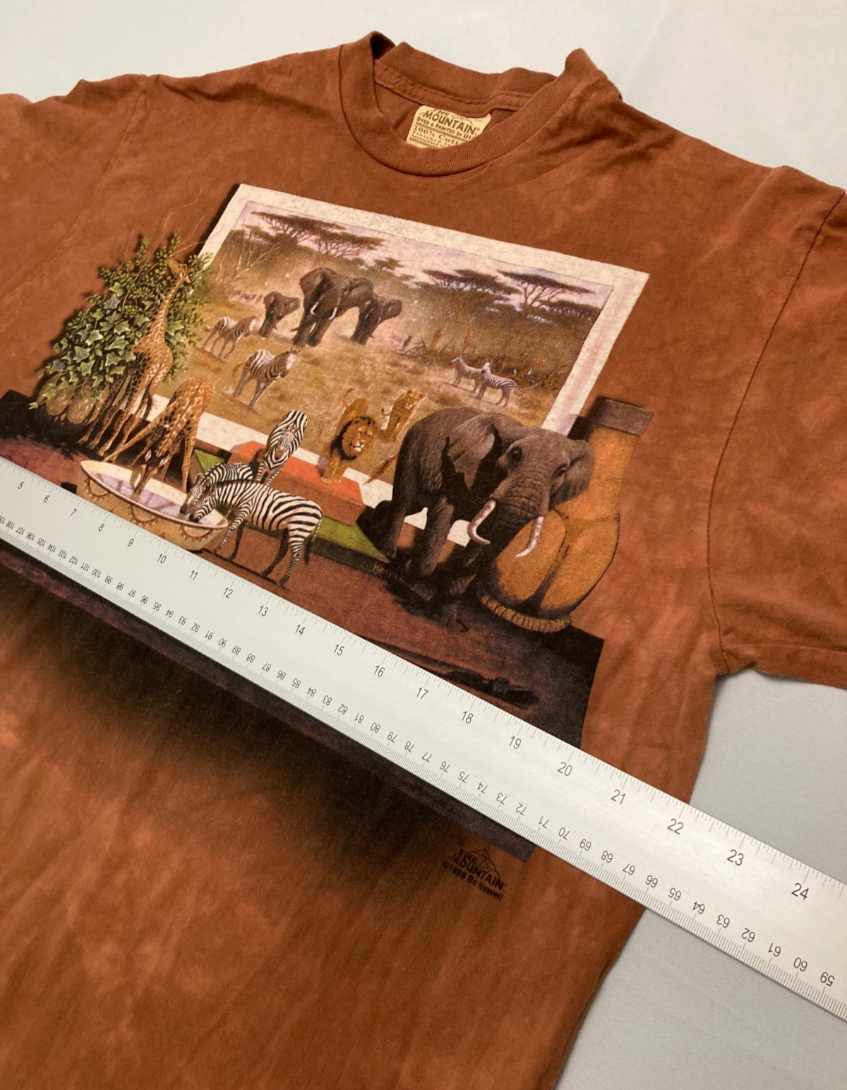 The Mountain Dyed and Printed in USA, Wild Animals, 100% Cotton T-Shirt, Large
