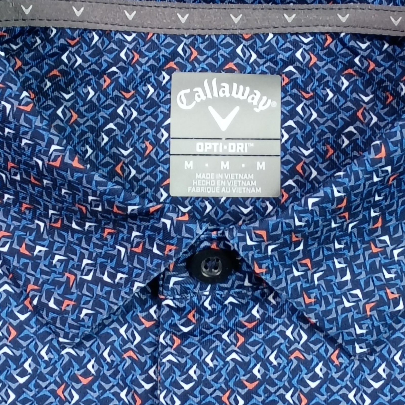 Callaway Opti-Dri Polo Shirt Mens Medium Multi Color Golf All Over Print New