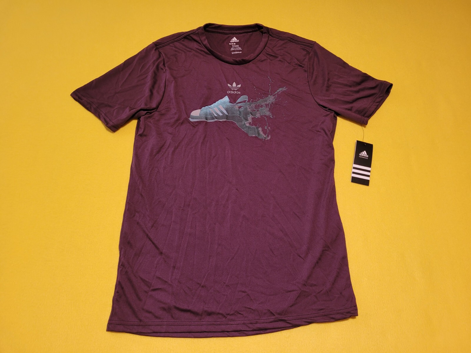 Adidas Men Go To Performance Tee Shirt Medium Plum NWT FREE SHIPPING
