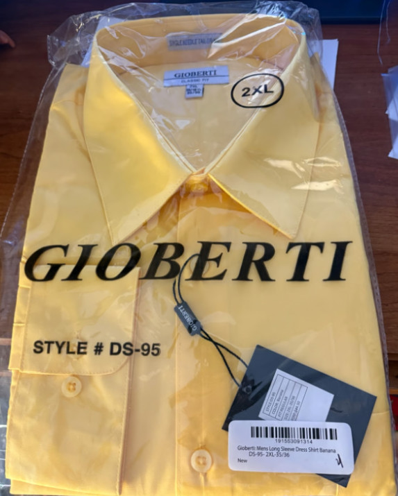 Men’s 2XL Yellow Dress Shirt