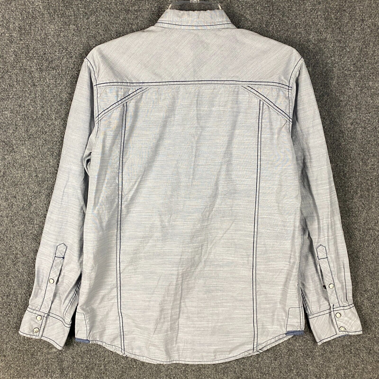 Various Artists Pearl Snap Shirt Men’s Medium Long Sleeve Gray Cotton Blend M