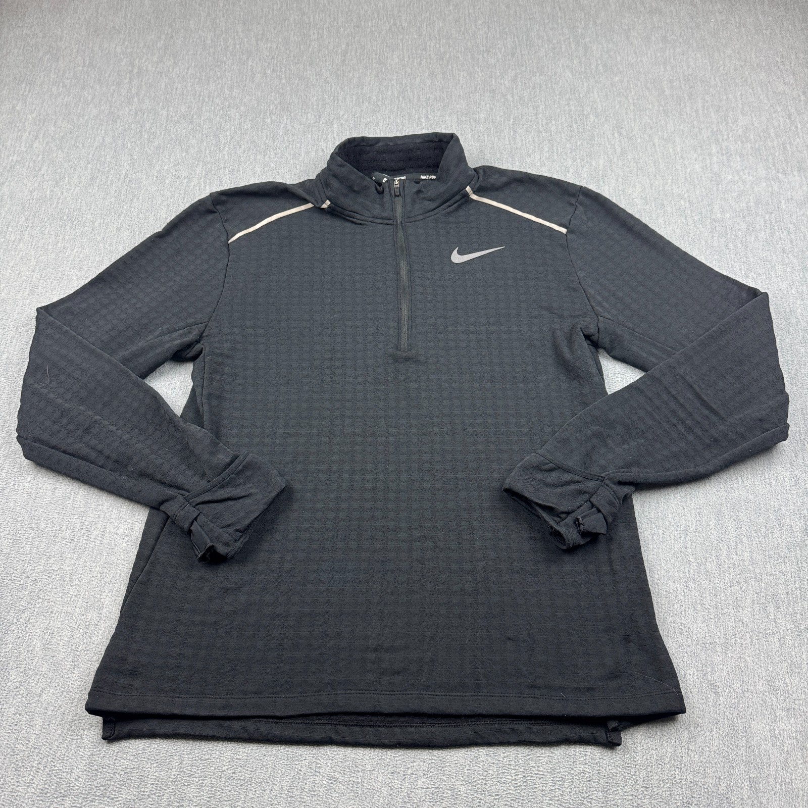 Nike Running Shirt Mens Medium Black Therma Sphere Element 1/2 Zip Pullover