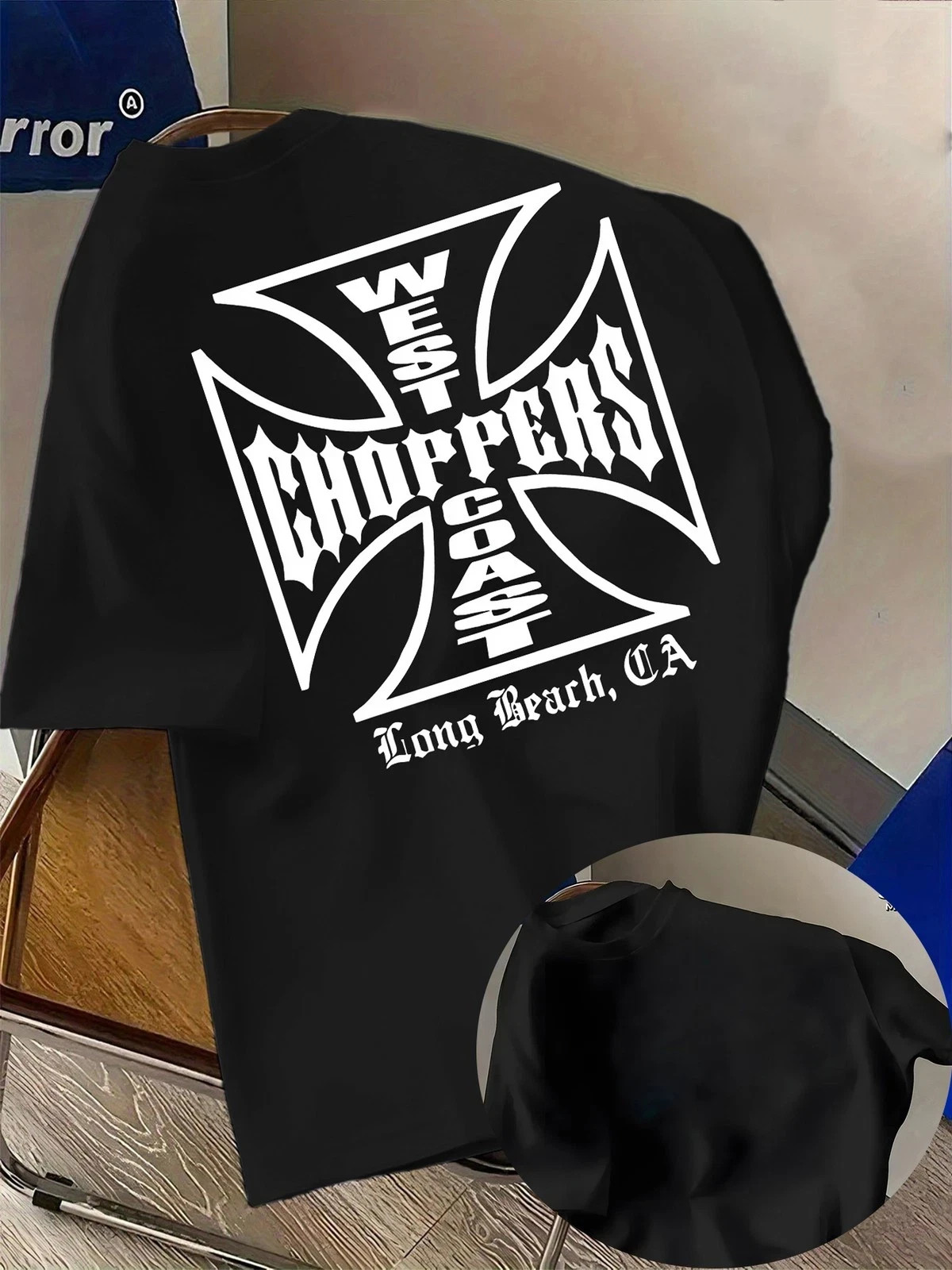 West Coast Choppers Long Beach Graphic Tee – Men’s Black / White Cotton T-Shirt