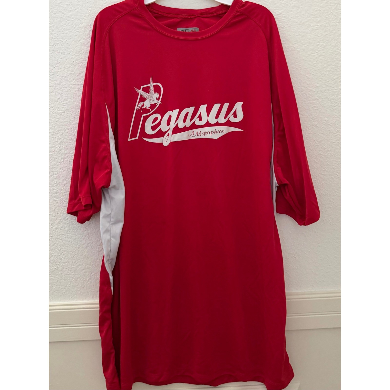 A4 Pegasus AM Graphics Red Athletic Jersey Shirt Mens 3XL Performance Tee