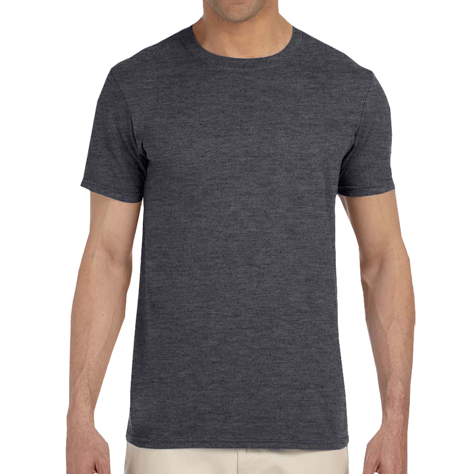 Gildan G640 Adult Unisex Softstyle® tshirt MD Medium Heather Dark Grey Shirt