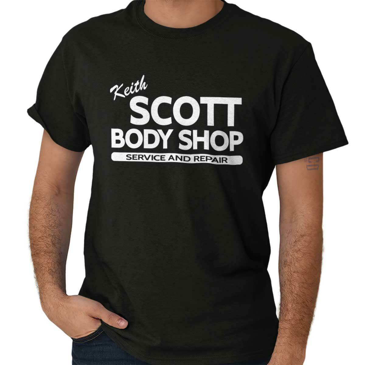 Keith Scott Body Shop Service and Repair Womens or Mens Crewneck T Shirt Tee