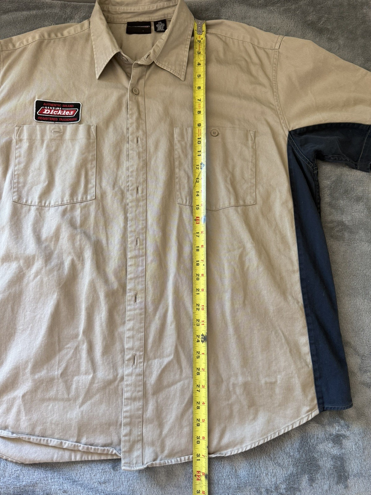 Vintage Dickies Men’s Size 2XL Two Tone Short Sleeve Button Up Shirt
