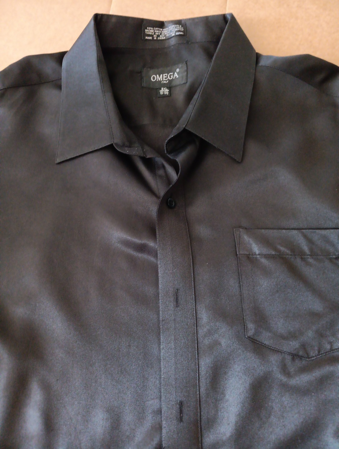 OMEGA Italy BLACK Shirt Men’s 3XL Classic Gangster Tough Guy NY Short Sleeve