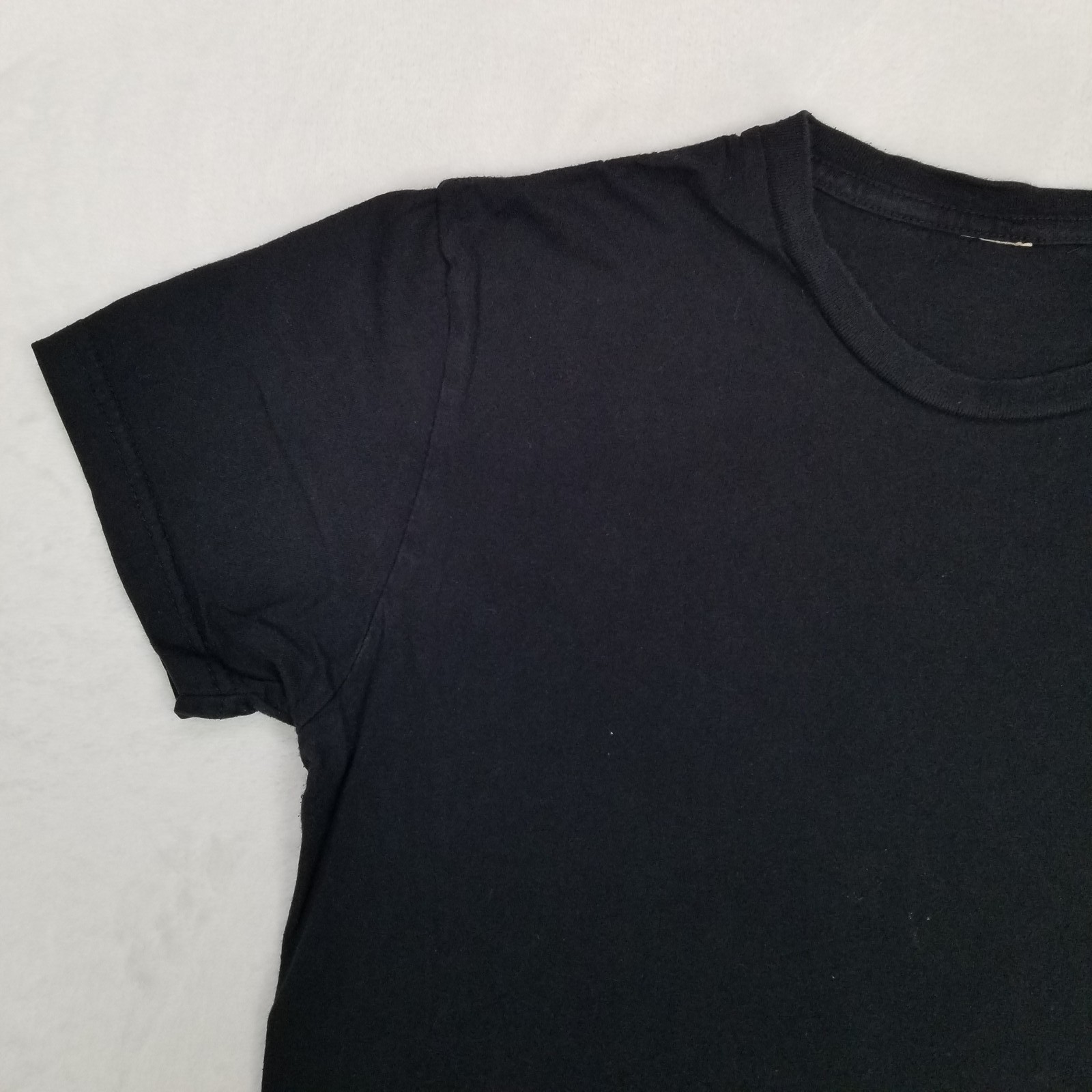 Black Solid Basic Blank T-Shirt Unbranded Men’s Medium Crew Neck Short Sleeve