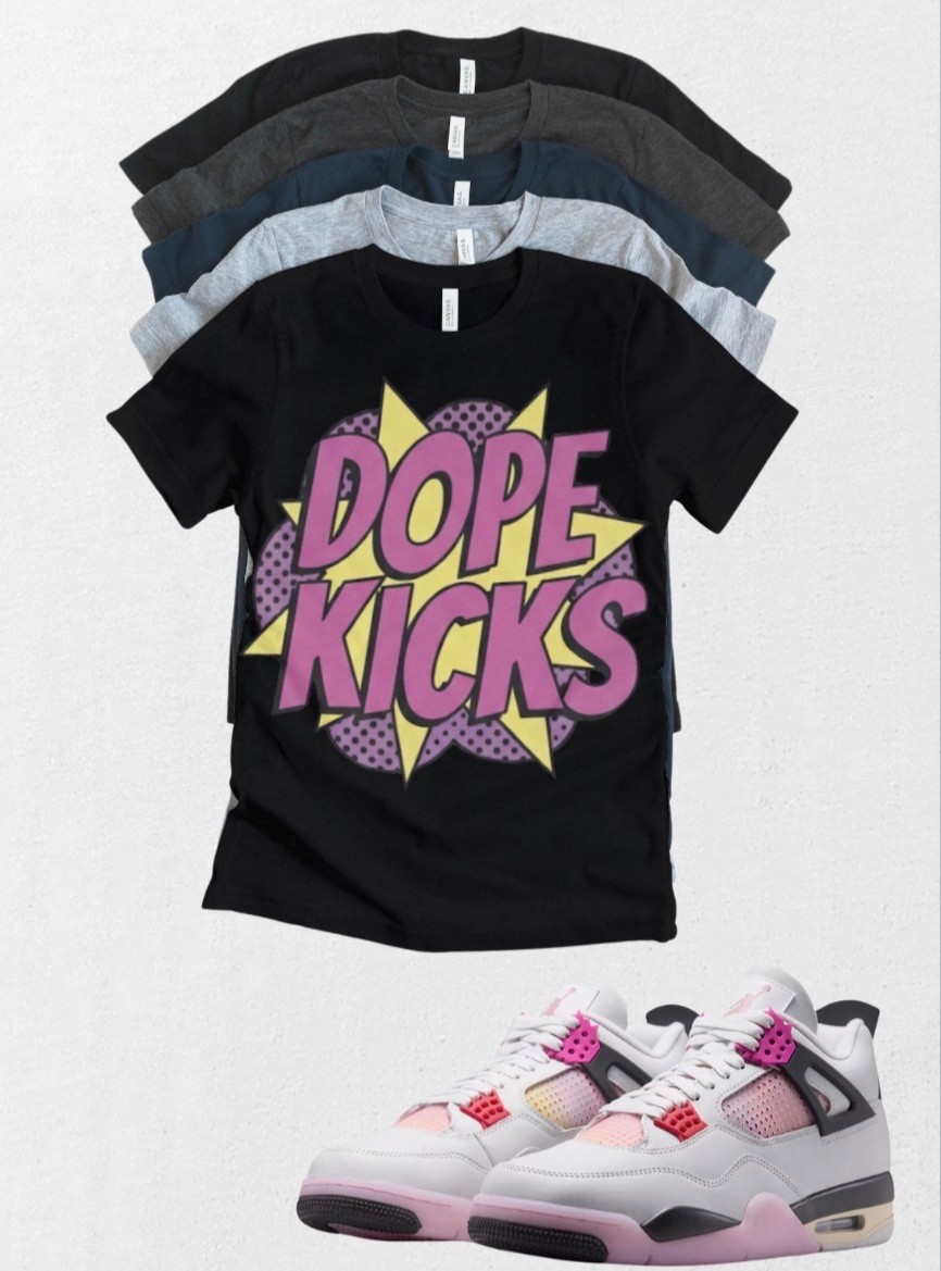 Shirt to match Jordan 4 Comic Dope Kickz Tshirt Sneakerhead Match Tee