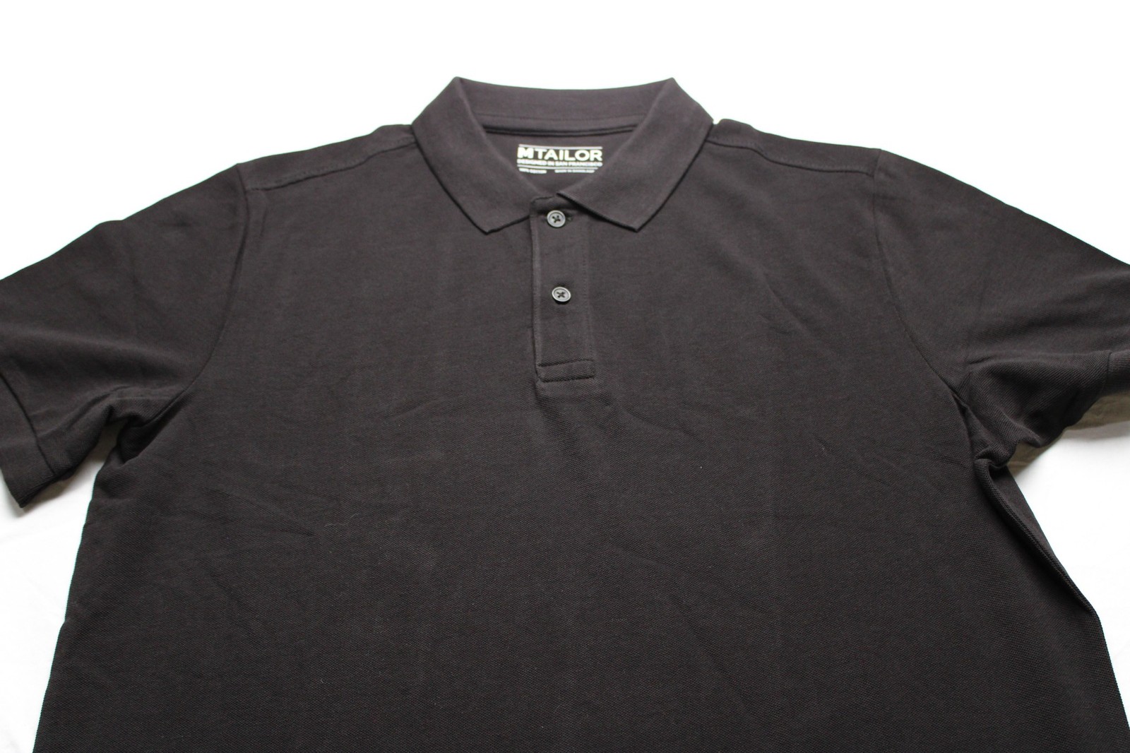 MTailor Men’s Short Sleeve Solid Pique Polo Shirt EJ3 Black See Description NWT