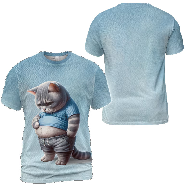 Funny Cat Graphic 3D T-Shirt S70