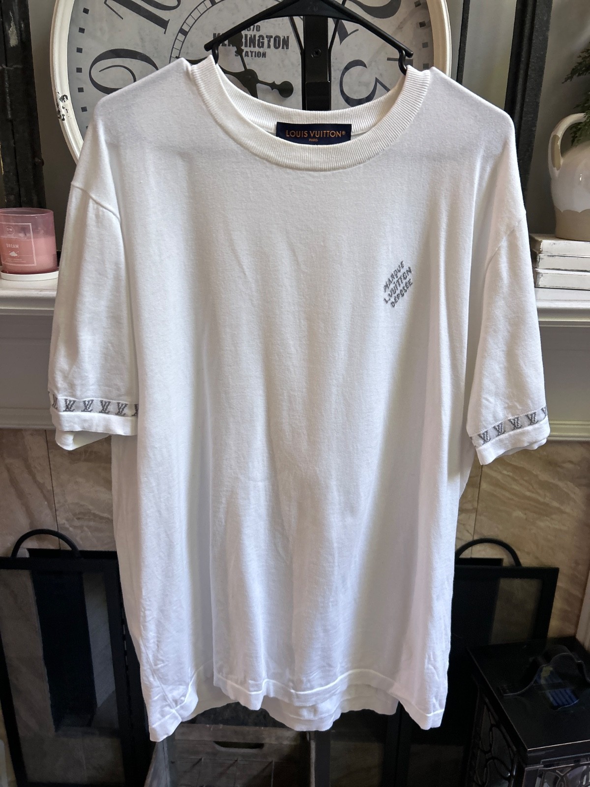 $1010 LOUIS VUITTON LV Short-Sleeved Cotton Crewneck T-Shirt – Milky White – XL