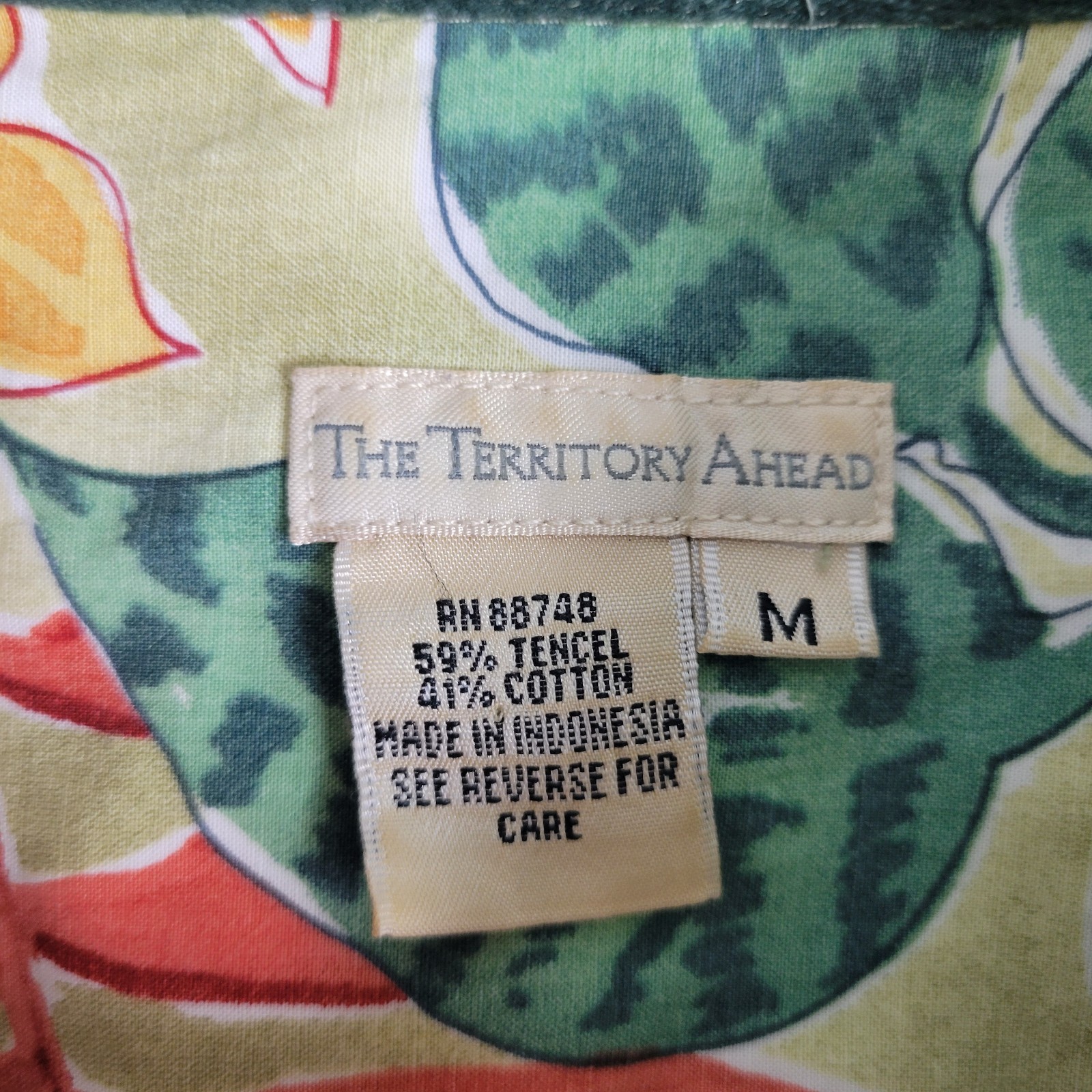 The Territory Ahead Mens Medium Multicolor AOP Floral Button Up Short Sleeve
