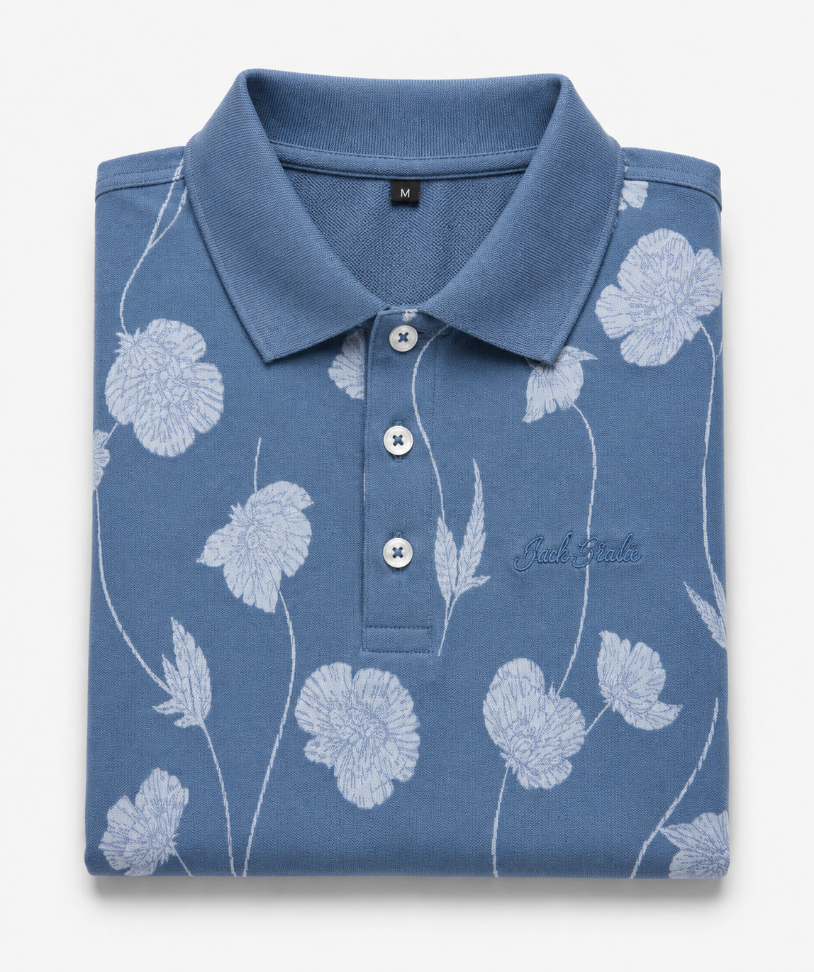Jacquard Polo – Bloom Me Away – Blue Mirage Performance Polo
