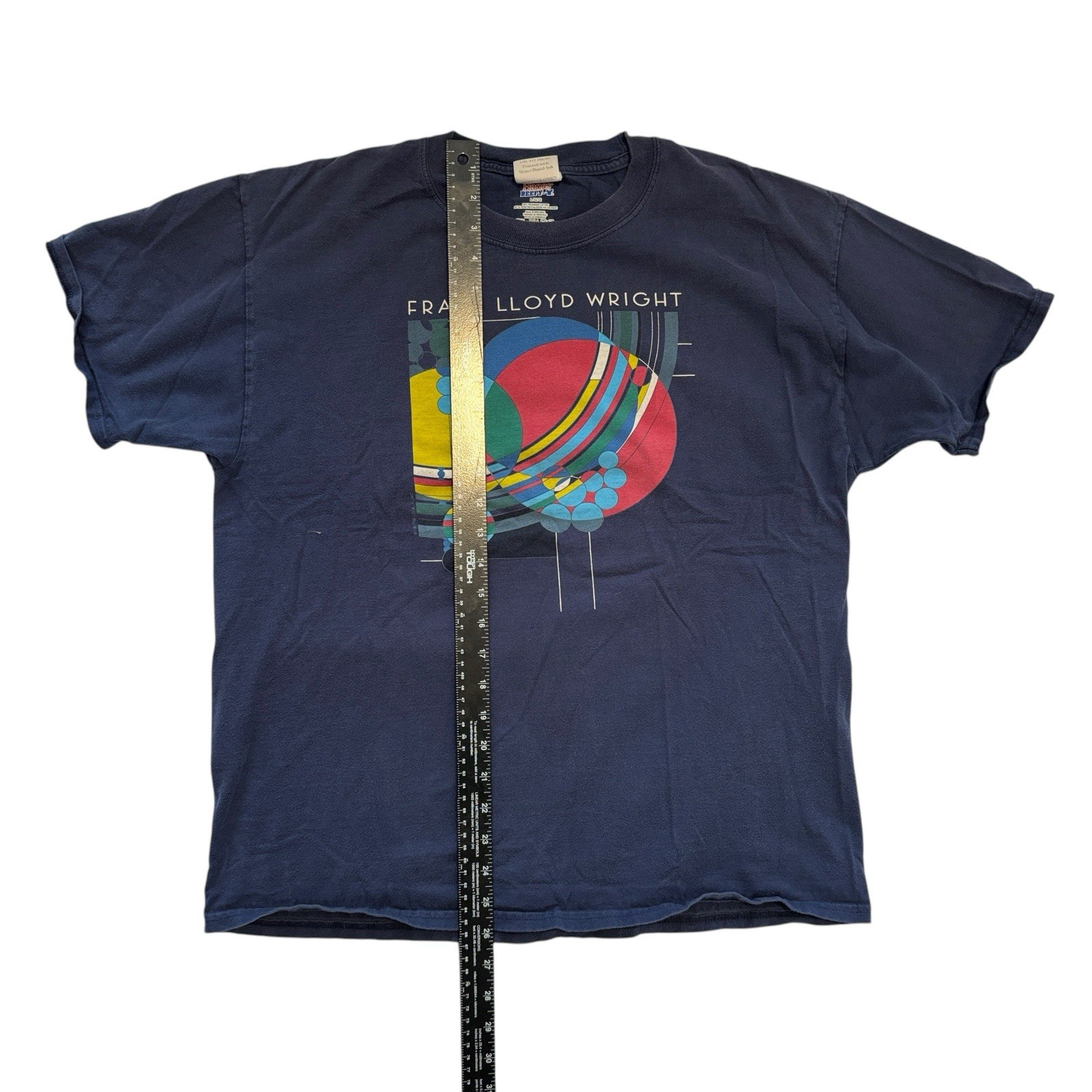 Frank Lloyd Wright Foundation T-Shirt Size Large Navy Blue Graphic Art Tee