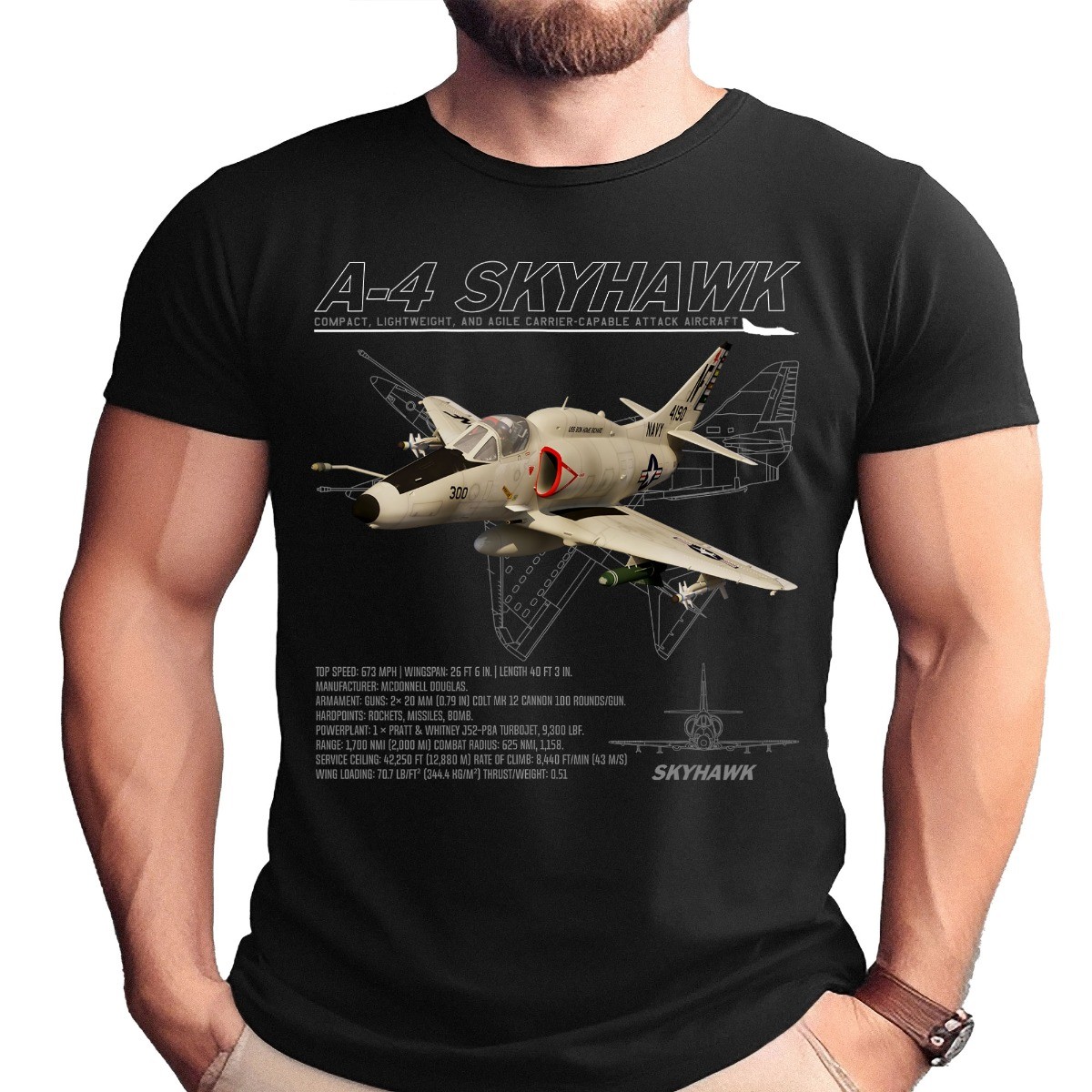 A-4 Skyhawk Black Adult Shirt