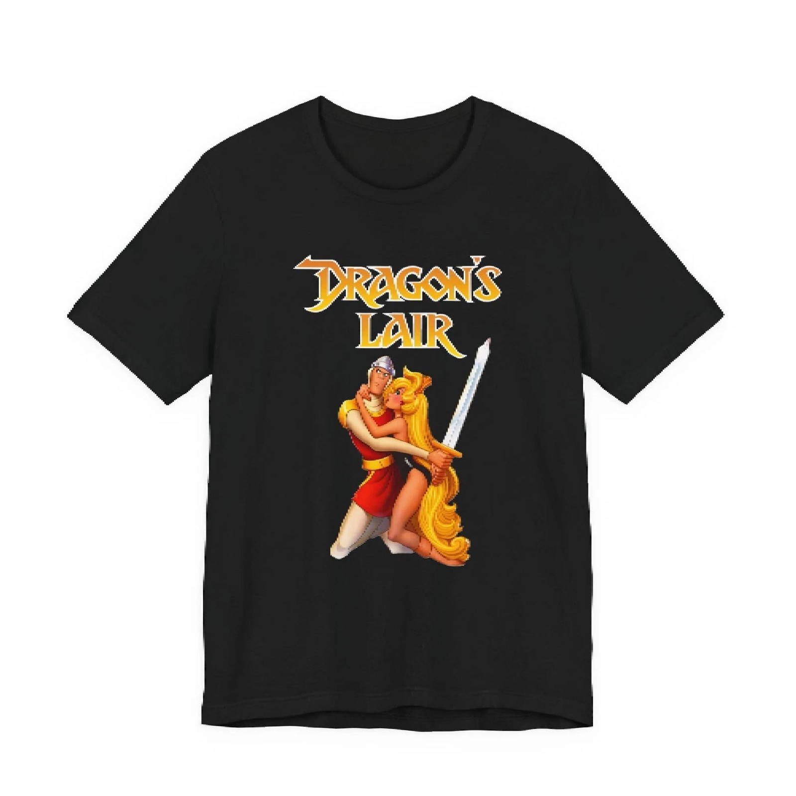 Dragons Lair Arcade SNES Retro Style Cover Art Unisex Jersey Short Sleeve Tee
