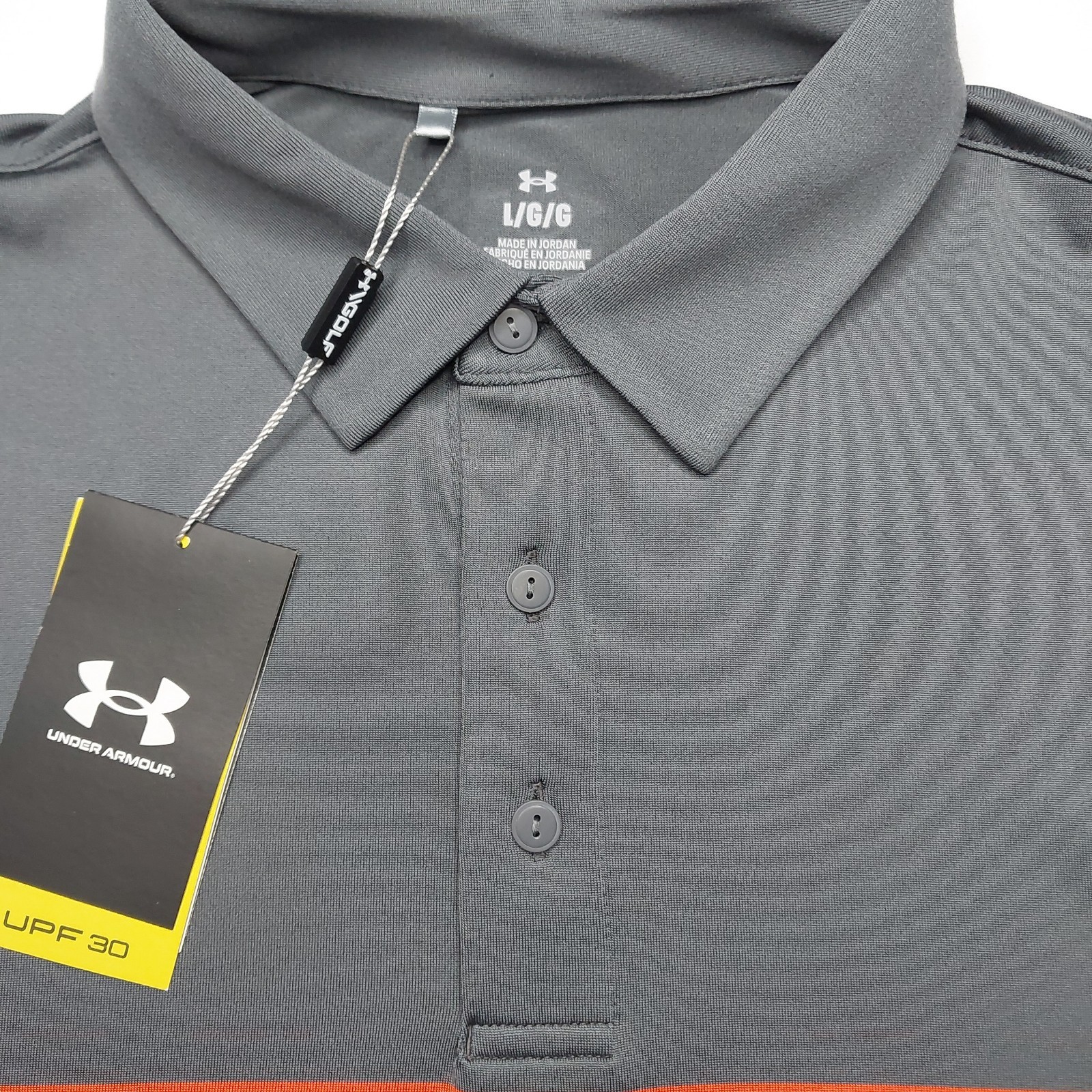 Under Armour Polo Shirt Mens Large UPF 30 Anti Odor Golf Performance
